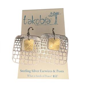 Takobia Two-Tone Sterling Earwire Geometric Earrings J42